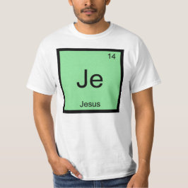 Camiseta Elemento Químico do Nome Jesus Mesa periódica