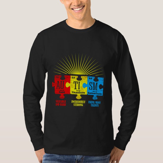 Camiseta Elemento químico Quebra-cabeça de consciência do a (Frente)