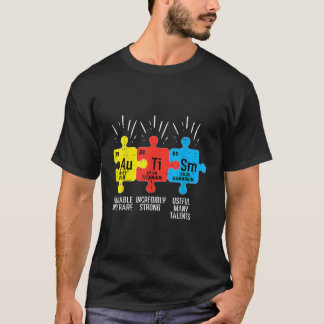 Camiseta Elementos Autismo Sensibilização Periódica da Mesa
