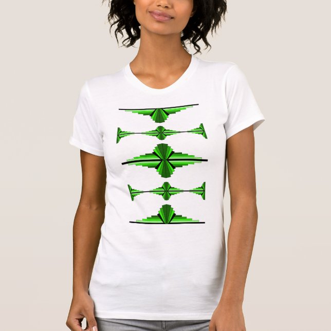 Camiseta Elementos da arte em verde profundo (Frente)