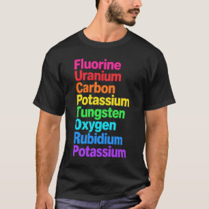 Camiseta Elementos da Tabela Periódica Química Colorida Ciê