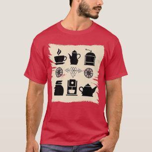 Camiseta Elementos de Café Barista Cafeteira Foodie Café