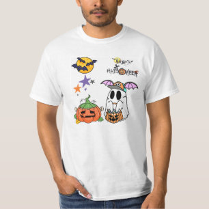 Camiseta Elementos de Cartoon para o Dia das Bruxas
