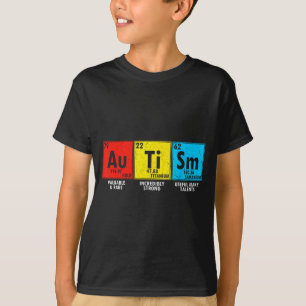 Camiseta Elementos de Conscientização do Autismo Tabela Per