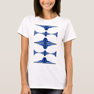 Camiseta Elementos de deco de arte em T-Shirt azul profundo