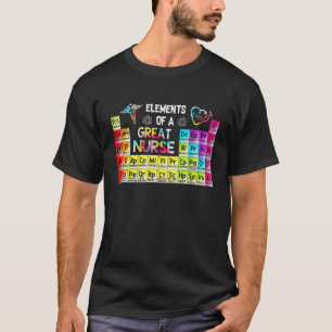 Camiseta Elementos De Uma Grande Enfermeira Enfermeira