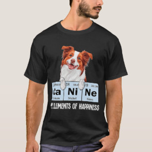 Camiseta Elementos Divertidos de Felicidade Border Collie V