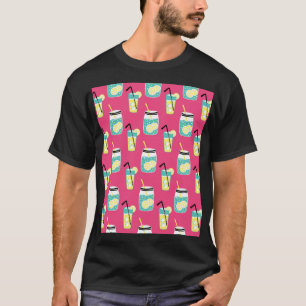Camiseta Elementos ecéticos de Verão, fundo sem costura vin