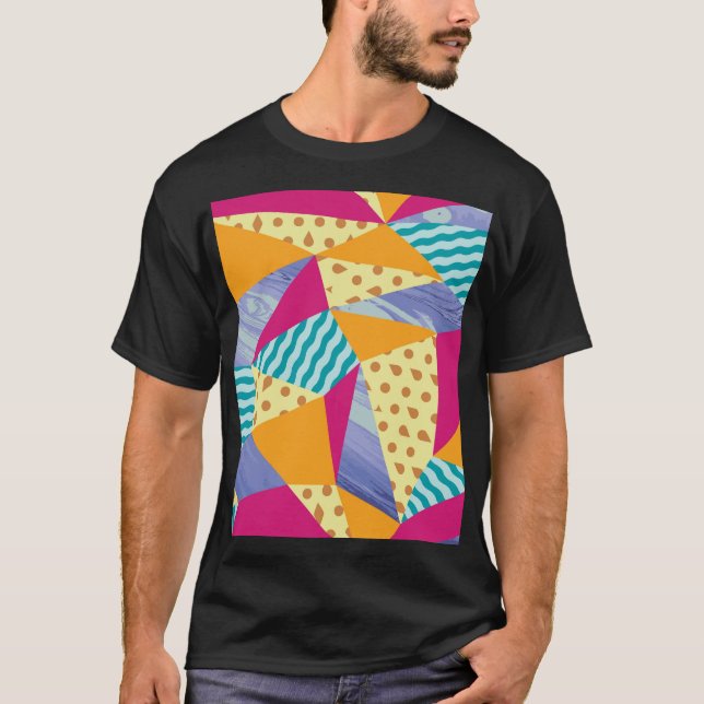 Camiseta Elementos geométricos, abstrato: sem costura decor (Frente)