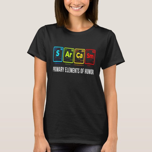 Camiseta Elementos Primários da Ciência do Humor S Ar Ca Sm (Frente)