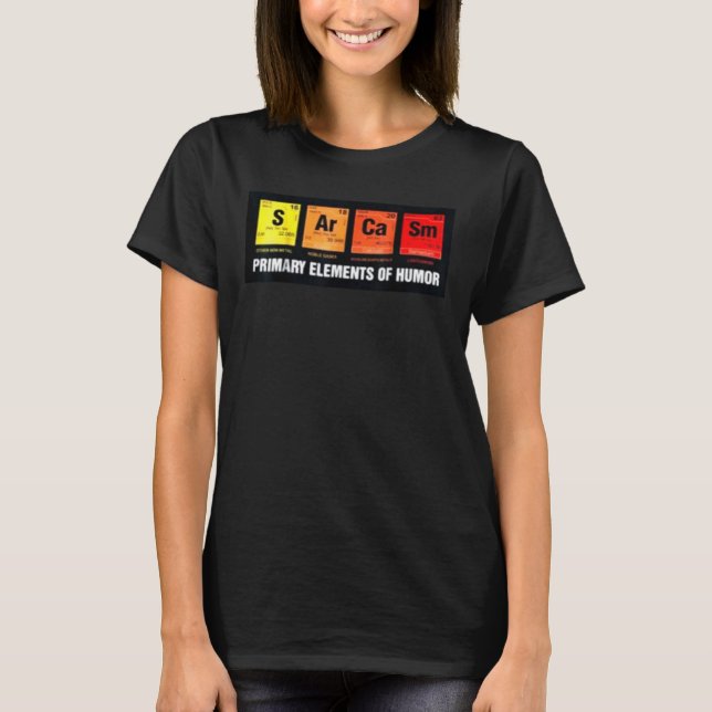 CAMISETA ELEMENTOS PRIMÁRIOS DO HUMOR (Frente)