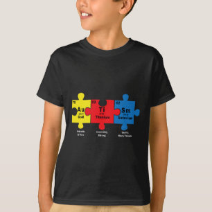 Camiseta Elementos Químicos de Peça de Quebra-Cabeça Legal 