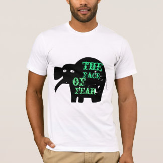 Camiseta elepante, cara, de, medo