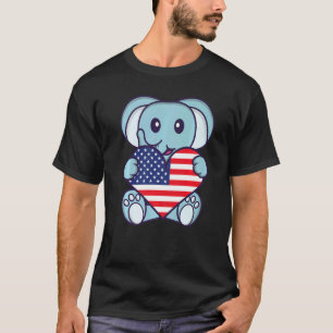 Camiseta Elephant American Flag American Flag Usa