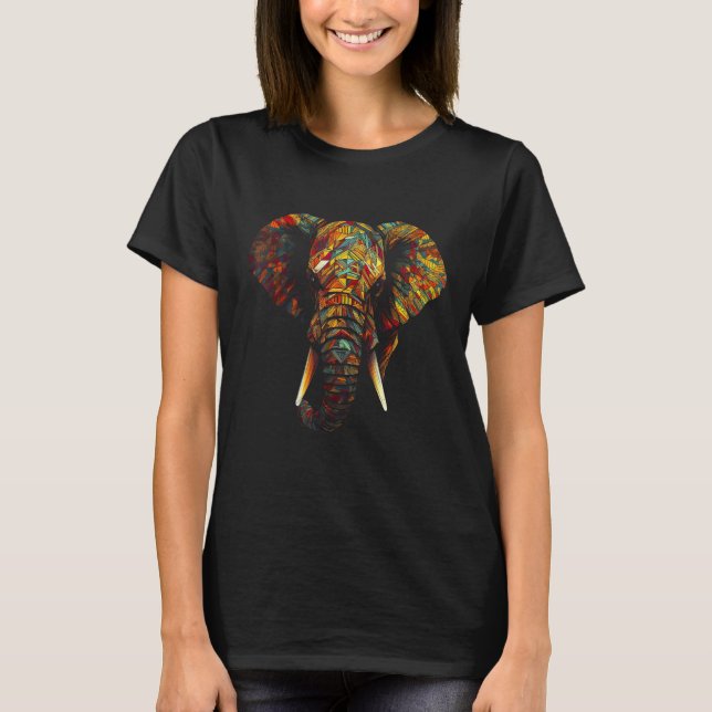 Camiseta Elephant Animal Colourful Animal Lovers Art Elepha (Frente)