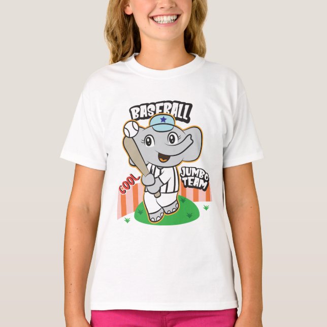 Camiseta Elephant Baseball Funny Cute (Frente)