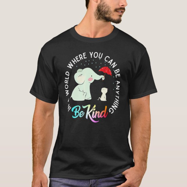 Camiseta Elephant Be Kind Cute Elephan Autism And Cat (Frente)