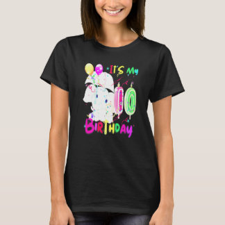 Camiseta Elephant Birthday It's My 10th Birthday Girls Elep