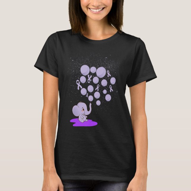 Camiseta Elephant Blowing Up Purple Balloons Overdose Aware (Frente)