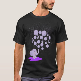 Camiseta Elephant Blowing Up Purple Balloons Overdose Aware