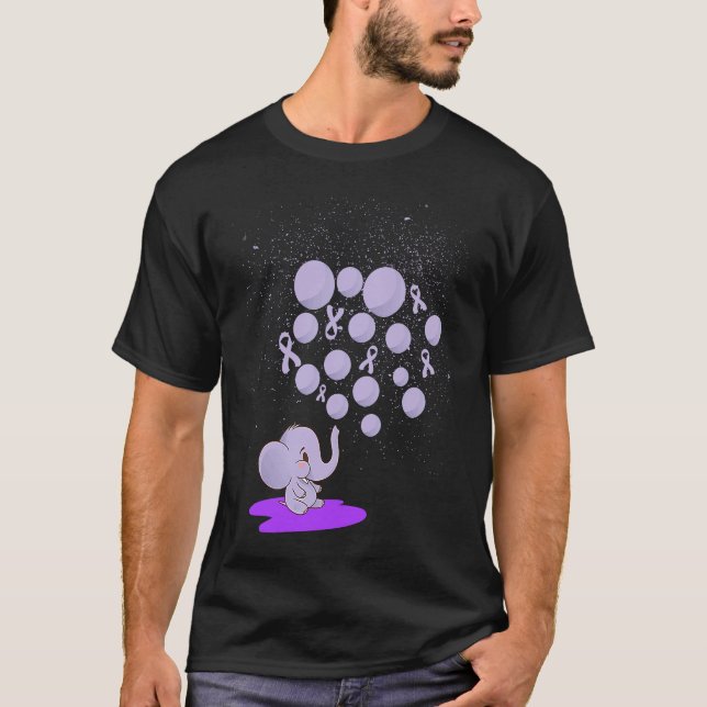 Camiseta Elephant Blowing Up Purple Balloons Overdose Aware (Frente)