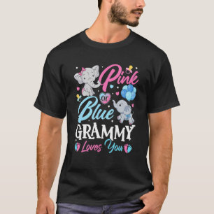 Camiseta Elephant Blue Pink Grammy ama você Gravidez Reve