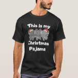 Camiseta Elephant Christmas This Is My Christmas Pajama<br><div class="desc">With fairy lights and Santas hats they are perfect for Christmas. Every elephant lover is happy about the cute animals for the holidays in winter.</div>
