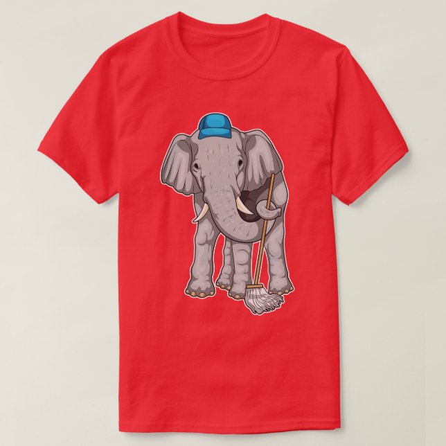 Camiseta Elephant Cleaner Mop (Frente do Design)