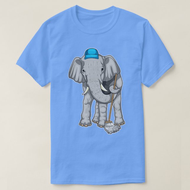 Camiseta Elephant Cleaner Mop (Frente do Design)
