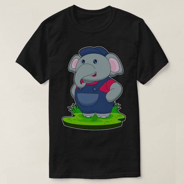 Camiseta Elephant Craftsman Overalls (Frente do Design)