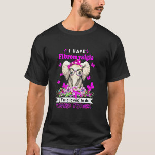 Camiseta Elephant Cute I Tem Fibromialgia Conhecimento Da C