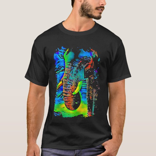 Camiseta Elephant Face Pop Art (Frente)