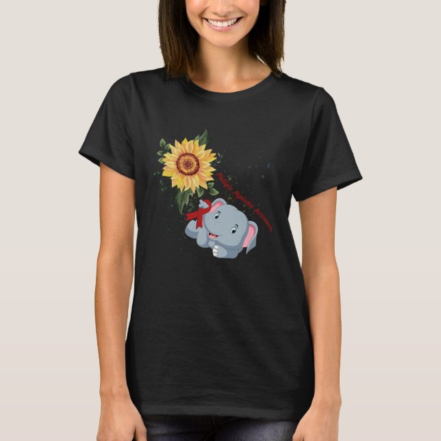Camiseta Elephant Faith Hope Fight Love Multiple Myeloma Aw (Frente)