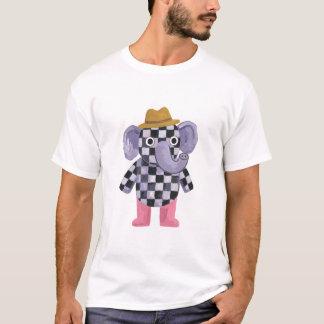 Camiseta Elephant Fedora T-Shirt – Folk Art Design