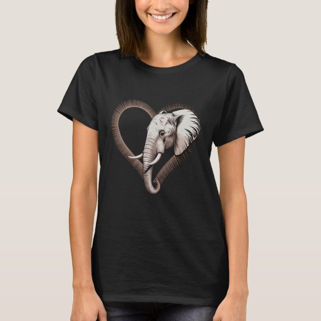 Camiseta Elephant Heart Wildlife Safari Elephant Animal Lov (Frente)