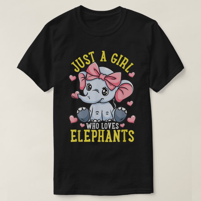 Camiseta Elephant Lover Gift Apenas Uma Menina Que Ama Elef (Frente do Design)