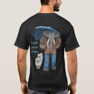 Camiseta Elephant Man Dog Walking Fantasy Art Shirt