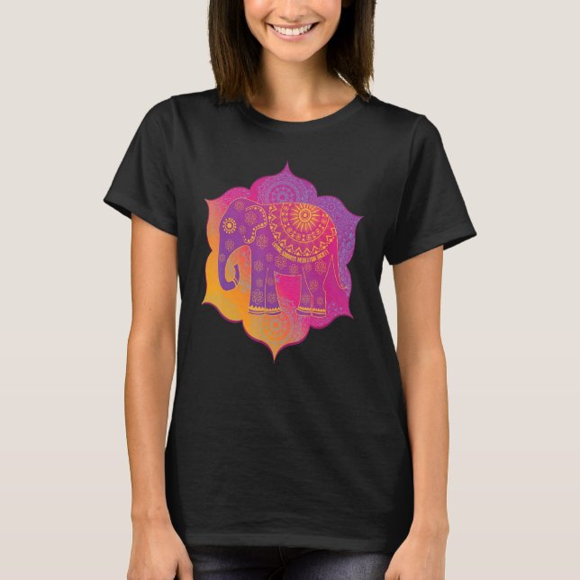 Camiseta Elephant Mandala Mindfulness Loving Kindness Medit (Frente)