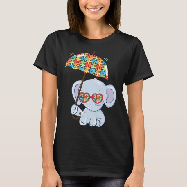Camiseta Elephant Mom Autism Child Awareness Choose Kindnes (Frente)