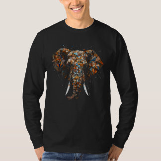 Camiseta Elephant Polygon Artwork Colourful African Elephan
