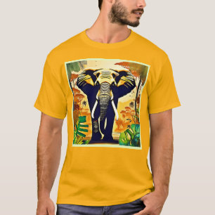 Camiseta Elephant Portrait Jungle View