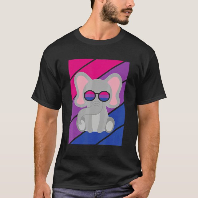 Camiseta Elephant Pride Bisexual Flag LGBTQ Proud Ally Prid (Frente)
