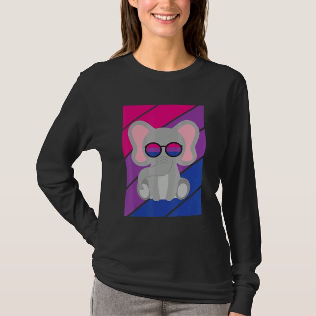 Camiseta Elephant Pride Bisexual Flag LGBTQ Proud Ally Prid (Frente)