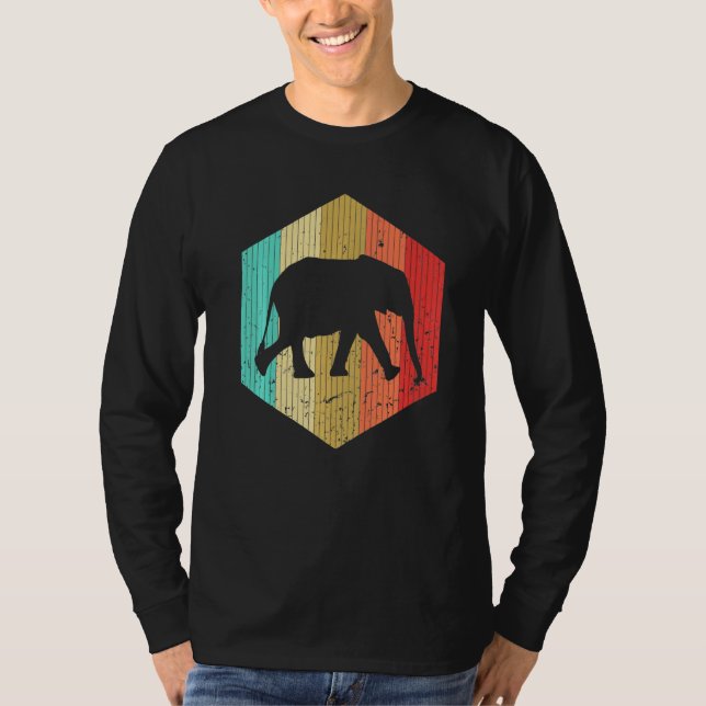 Camiseta Elephant Retro-Elephant Silhouette Cute Na (Frente)