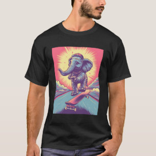 Camiseta Elephant Riding Skateboard Skateboarder Skater Ska