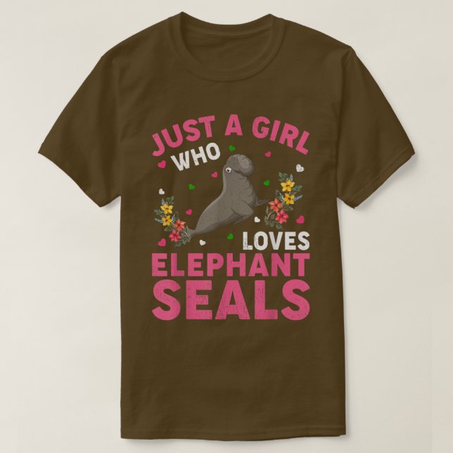 Camiseta Elephant Seal Fish Lover Apenas Uma Menina Que O A (Frente do Design)