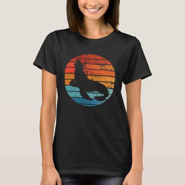 Camiseta Elephant Seal Sunset Retro Vintage (Frente)