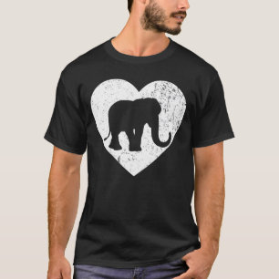 Camiseta Elephant Vintage White Heart Namorados Da