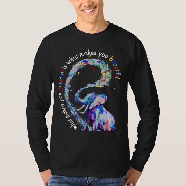 Camiseta Elephant What Makes You Different Autism Awareness (Frente)