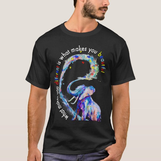 Camiseta Elephant What Makes You Different Autism Awareness (Frente)